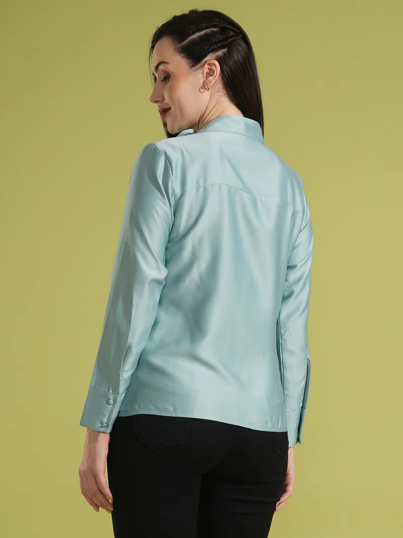 globus Women Solid Cowl Neck Top