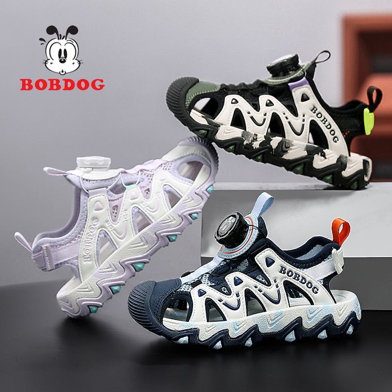 Babudou Children'S Sandals For Boys, 2025 Style, Boys' Non-Slip Soft-Soled Closed-Toe Sports Beach Shoes, Trendy - Image 3