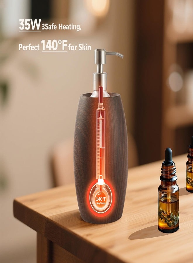NOVAL Professional Massage Oil Warmer Heater with Leak Proof Aluminum Bottle 8.5 Fl.OZ 140°F Max Temperature Wood Grain Design for Salons and Home Spa - Image 2