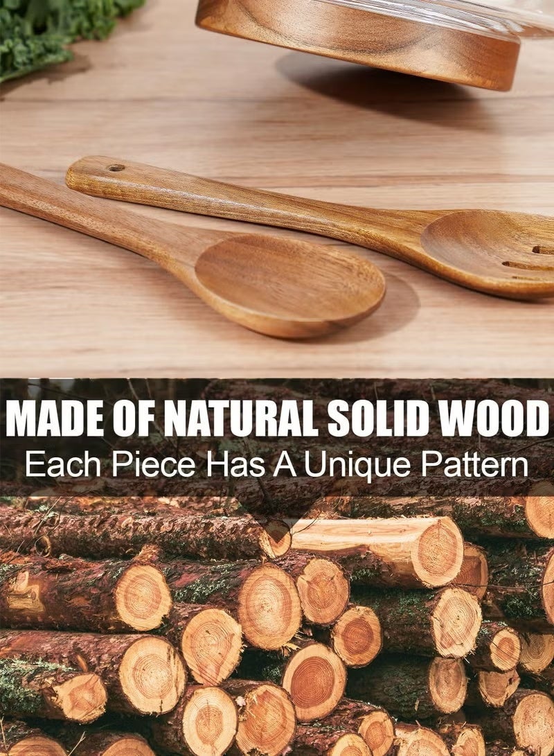 مجموعة وعاء سلطة زجاجي كبير مع قاعدة من خشب الأكاسيا وملحقات مجموعة التقديم - أساس مطبخ أنيق وعملي لحفلات، اجتماعات العائلة والاستخدام اليومي. - Image 2