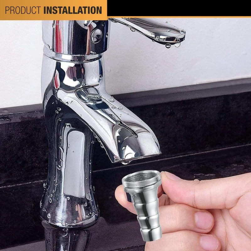 RUHE فوهة نحاسية ذكر ® | عبوة من 2 | تمديد لصنابير المياه، أنابيب الحدائق، غسالة الملابس | تشطيب كروم - Image 3