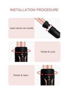 Generic Curling Wand Set, 5-IN-1 Hair Curler Iron, Professional Curling Wand Set, Instant Heat Up Hair Curler with 5 Interchangeable Ceramic Barrels (9-32mm), with Heat Protective Glove & 2 Clips (D)  - Image 4