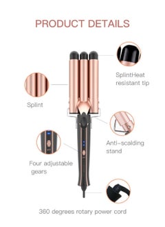 Generic Curling Wand Set, 5-IN-1 Hair Curler Iron, Professional Curling Wand Set, Instant Heat Up Hair Curler with 5 Interchangeable Ceramic Barrels (9-32mm), with Heat Protective Glove & 2 Clips (D)  - Image 3