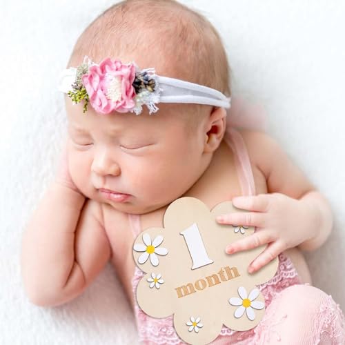 Haoser Wooden Baby Milestone|Boho Baby Milestone|Milestone Props For Babies Photo|Monthly Baby Milestone Marker|Baby Growth |Baby Milestone Marker,1 Count - Image 4