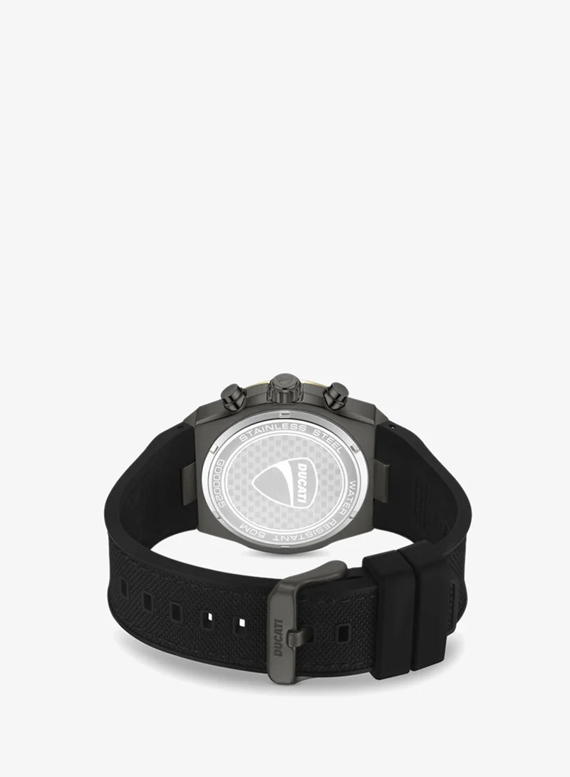 Ducati Black Trailmaster Black Dial, Silicone-Nylon Strap, Chronograph Watch for Men, 43mm for Men | Best Price UAE