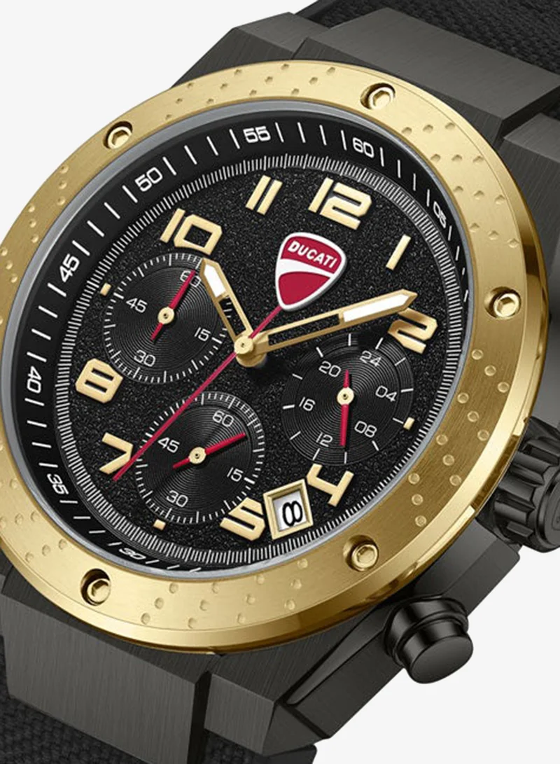 Ducati Black Trailmaster Black Dial, Silicone-Nylon Strap, Chronograph Watch for Men, 43mm for Men | Best Price UAE