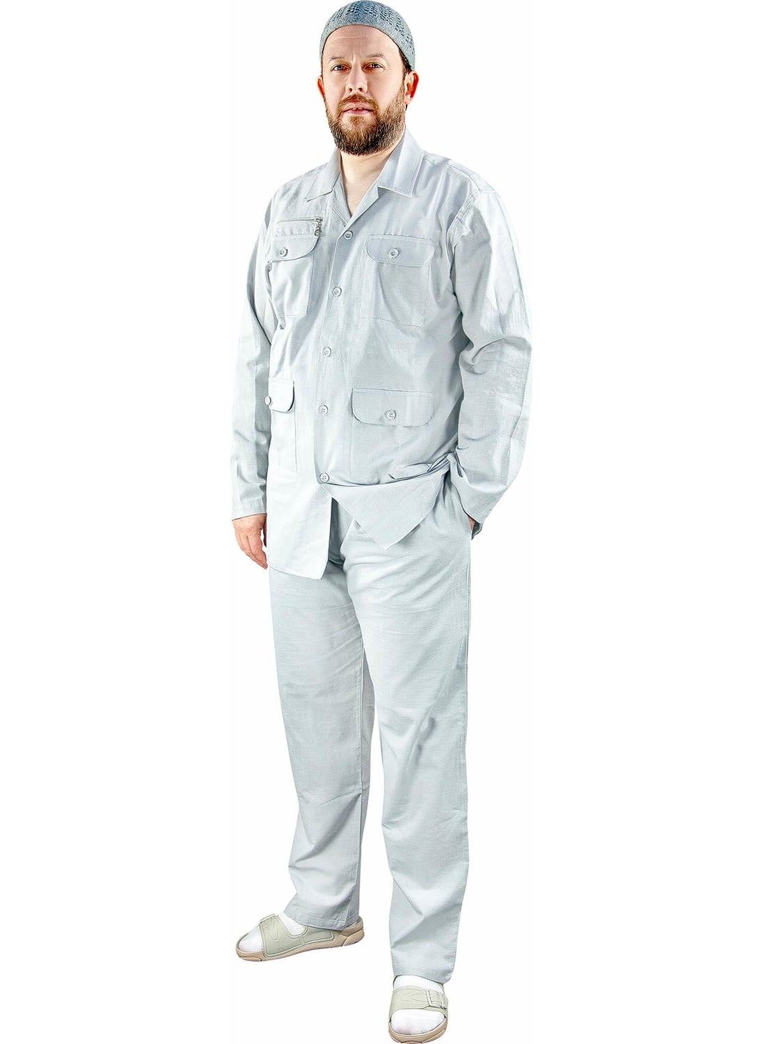 İhvan - Ihvan Men's Safari Suit Gray - 1174 - Image 1