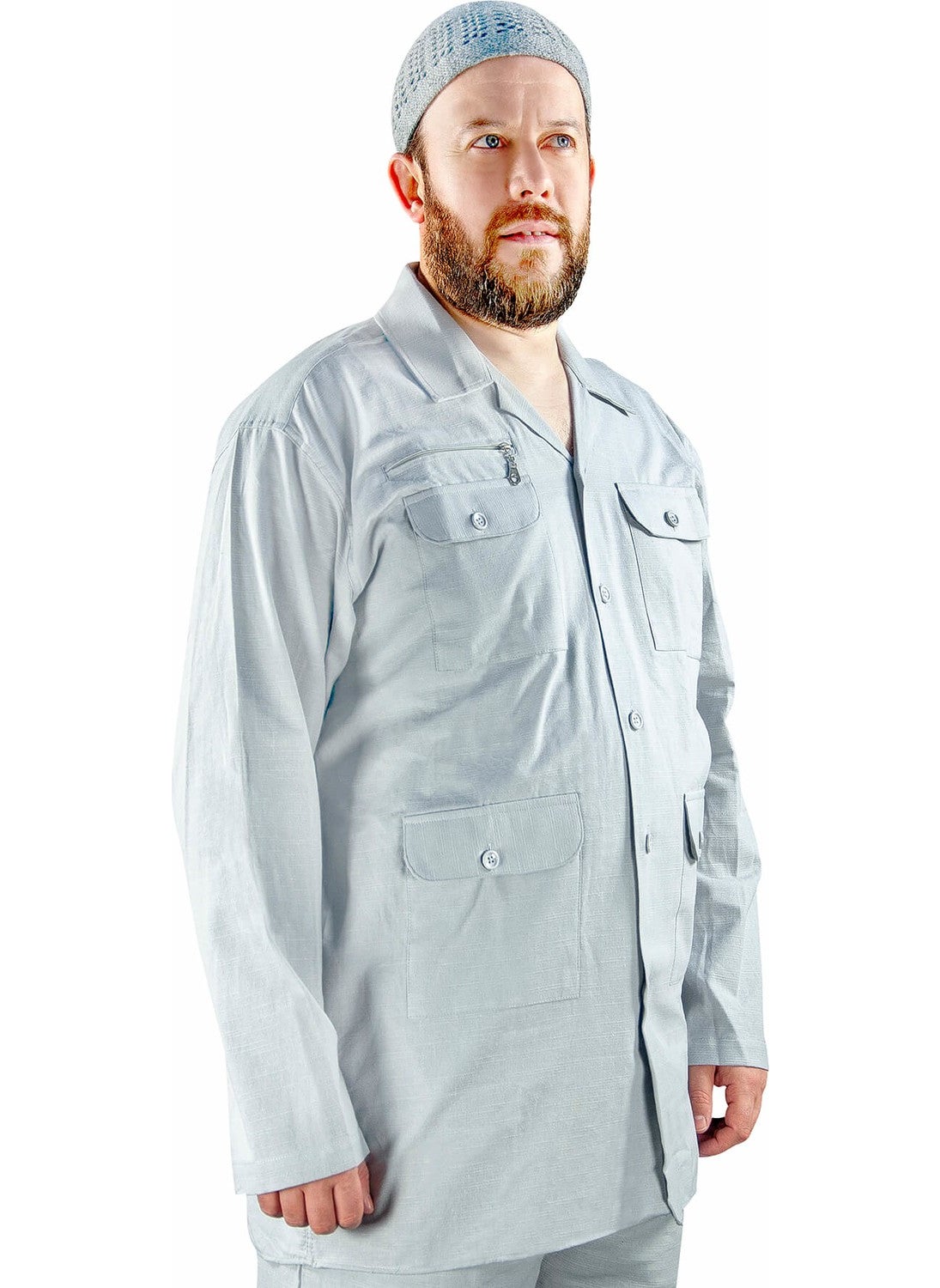 İhvan - Ihvan Men's Safari Suit Gray - 1174 - Image 1