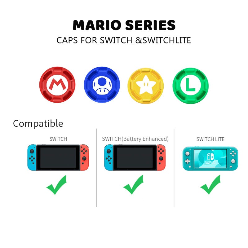 VANVENE 4Pcs Silicone Joystick Thumb Stick Grip Cover for Nintendo Switch Joy-Con Controller/Switch OLED/Switch Lite Limited Edition - Image 5