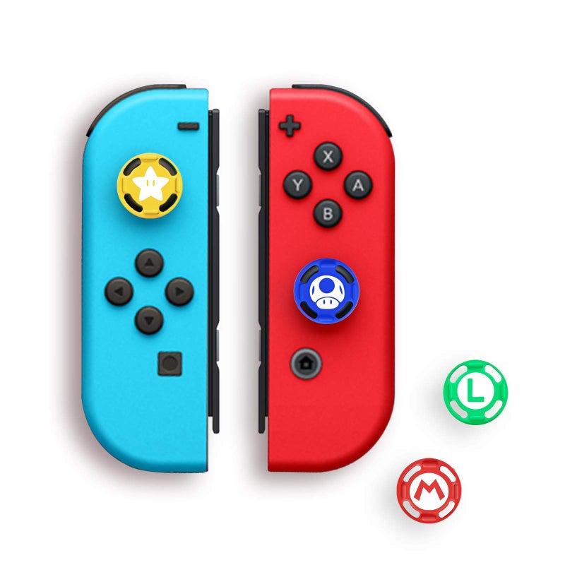 VANVENE 4Pcs Silicone Joystick Thumb Stick Grip Cover for Nintendo Switch Joy-Con Controller/Switch OLED/Switch Lite Limited Edition - Image 4