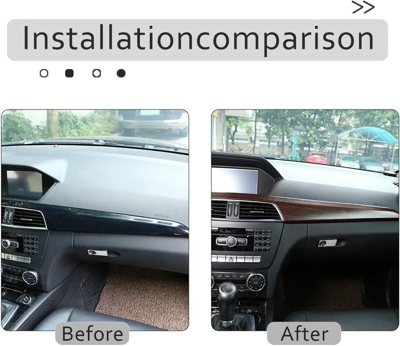 LLKUANG Center Console Dashboard Cover Panel for Mercedes Benz C Class W204 2010-2013 (Pine Wood Grain) - Image 2