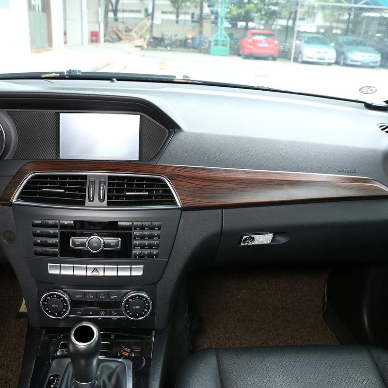LLKUANG Center Console Dashboard Cover Panel for Mercedes Benz C Class W204 2010-2013 (Pine Wood Grain) - Image 5