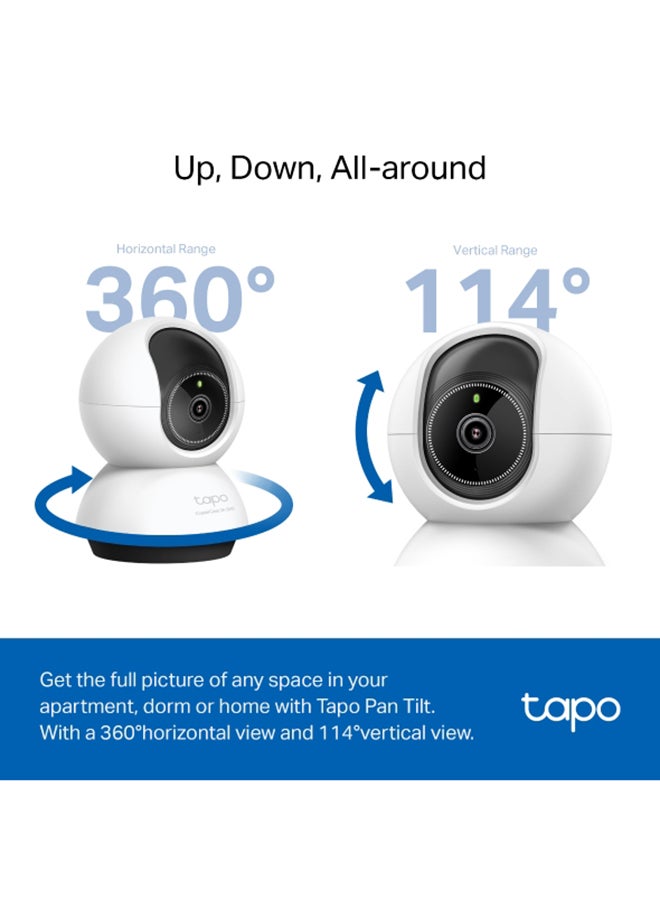 تي بي لينك كاميرا Tapo TC72 Pan/Tilt 2K QHD 4MP ذكية للأمن واي فاي CCTV داخلية مع رؤية دورانية 360¬∞ - Image 4