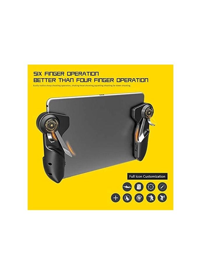 Generic - AK-PAD6K Mobile Pubg Game Controller Six Finger Joystick Handle Target Button L1R1 Shooter Gamepad Trigger For IPad Tablet - Image 1