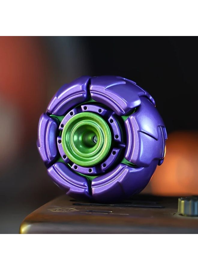 Deep Purple Magnetic Fidget Slider Toy 6 Metal Rings Stress Relief For Adults - Image 1