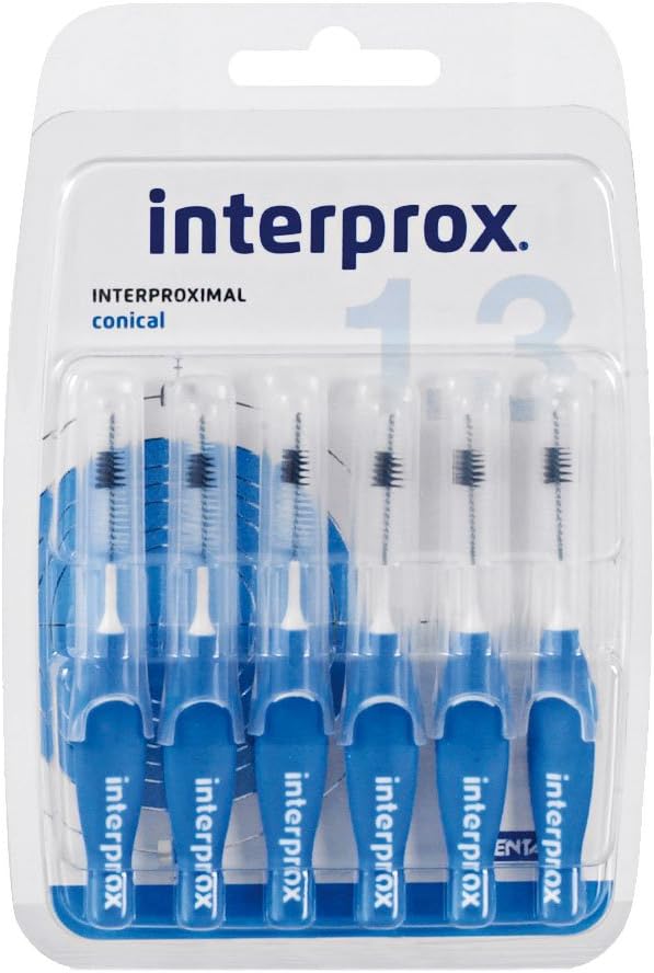 Interprox Blue Interdental Brush 3 packs 3x6 pieces Medium firmness Diamondshaped head Plastic handle For Gums and Teeth