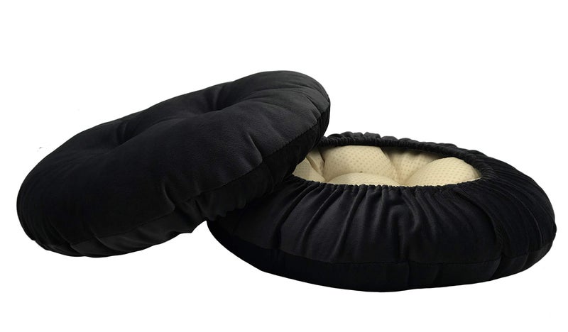 Augld 2 Pack Bar Stool Cushions with Elastic Band Stool Cover 12 Inch Black