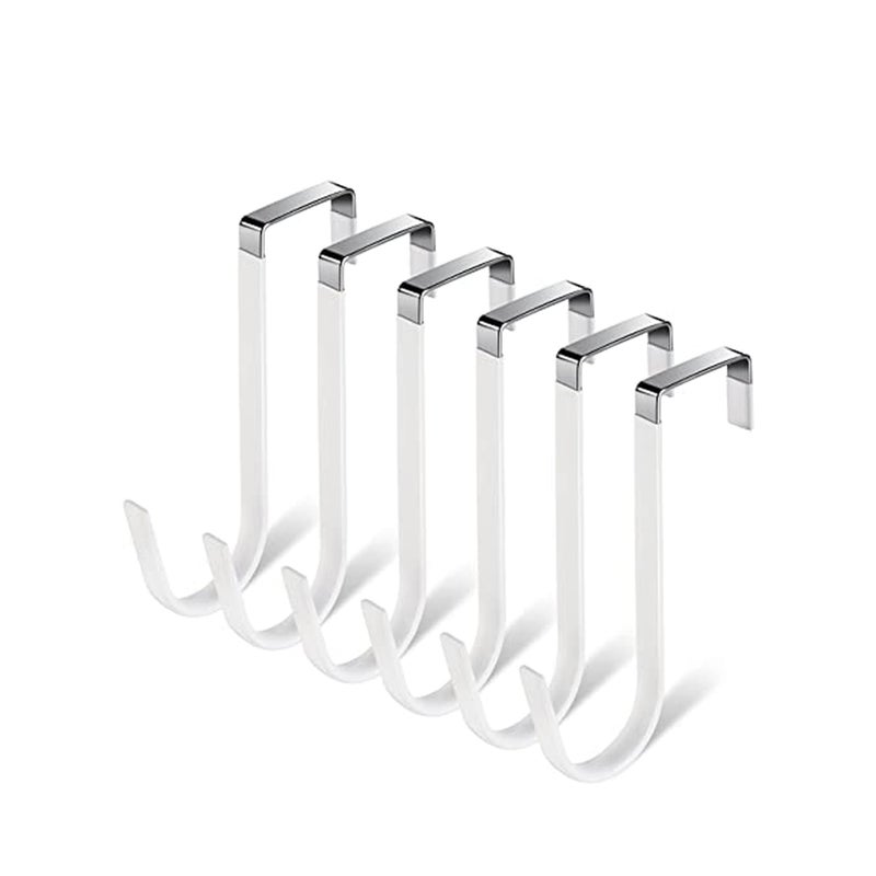 SOLARAE 6 Pack Bathroom Hook, Towel Over Door Hooks Hanger for Coat Stand, Towel, Clothes Bedroom, Hangers Helps Tidy Rooms and Saves - Image 1