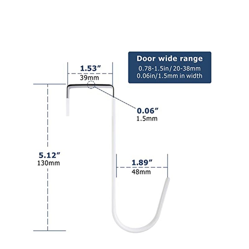 SOLARAE 6 Pack Bathroom Hook, Towel Over Door Hooks Hanger for Coat Stand, Towel, Clothes Bedroom, Hangers Helps Tidy Rooms and Saves - Image 5