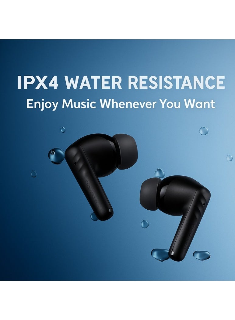 سماعة أذن لاسلكية OTW-323P بتقنية ANC وصوت محيطي 360° وتشغيل حتى 30 ساعة بتصميم معدني أنيق – لون اسود - Image 2