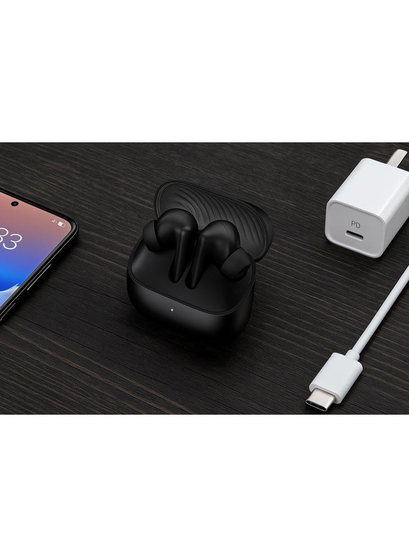 سماعة أذن لاسلكية OTW-323P بتقنية ANC وصوت محيطي 360° وتشغيل حتى 30 ساعة بتصميم معدني أنيق – لون اسود - Image 5