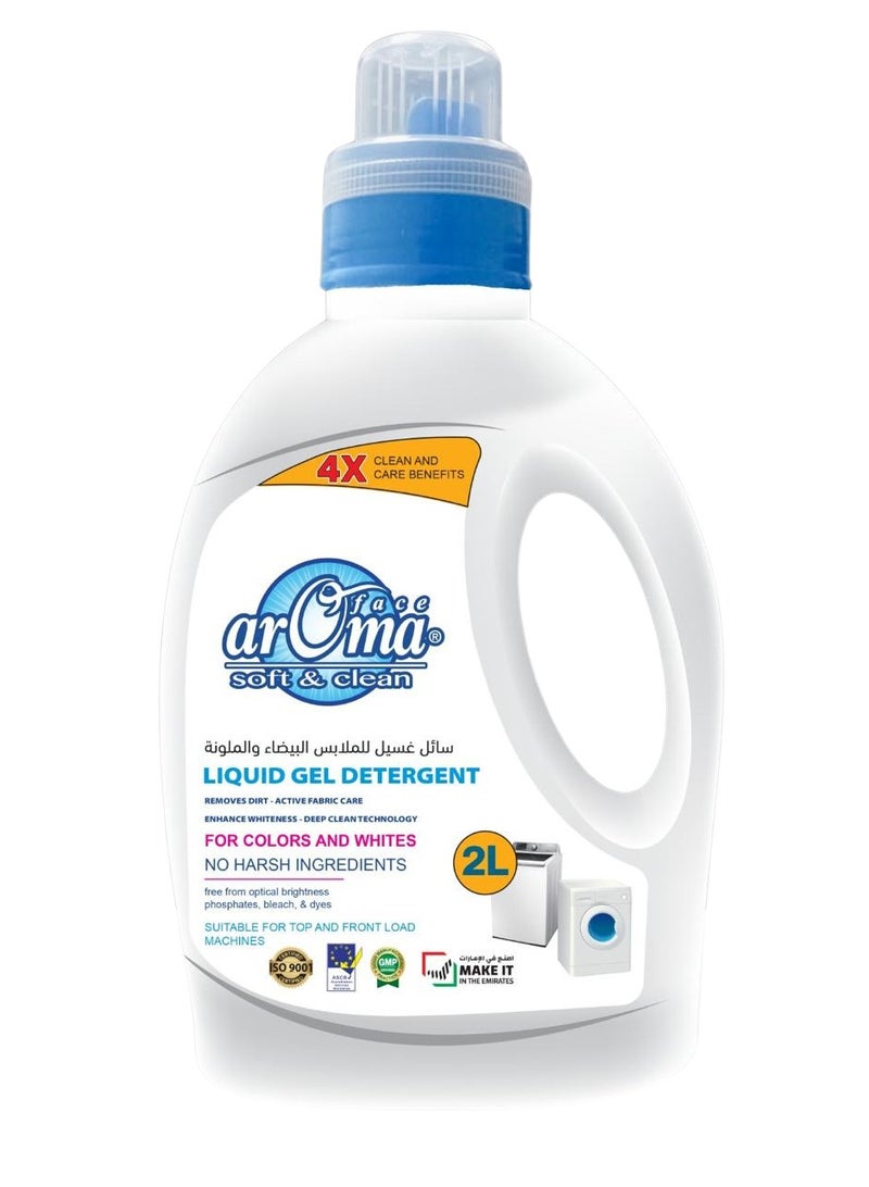 arOma Face Soft & Clean Liquid Gel Detergent – 2L | For Colors & Whites | Long-Lasting Fragrance | No Harsh Ingredients | Deep Clean & Fabric Care Formula - Image 1