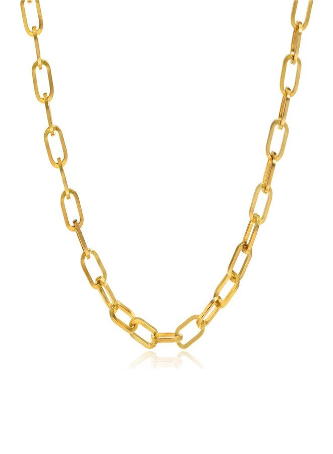 KunBead Jewelry Gold Womens Paperclip Lobster Clasp Link Chain Stainless Steel Necklace for Wifefriend - Image 1