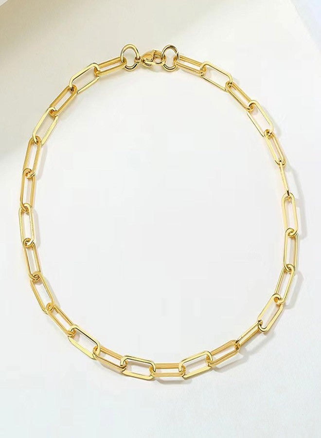 KunBead Jewelry Gold Womens Paperclip Lobster Clasp Link Chain Stainless Steel Necklace for Wifefriend - Image 5