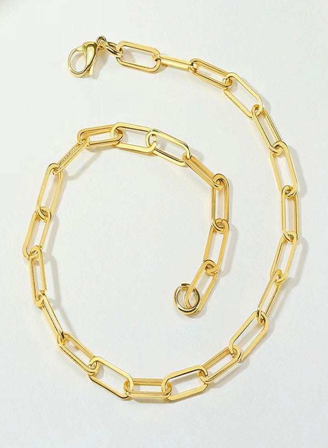 KunBead Jewelry Gold Womens Paperclip Lobster Clasp Link Chain Stainless Steel Necklace for Wifefriend - Image 4