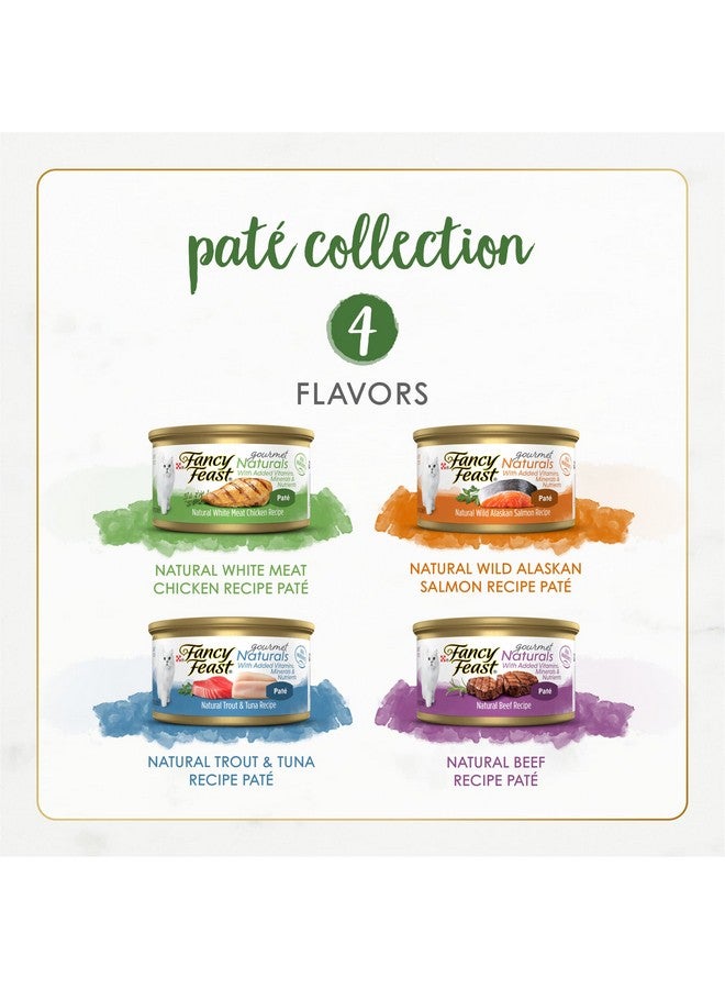 فانسي فيست طعام القطط الرطب الخالي من الحبوب من بورينا فانسي فيست، عبوة متنوعة من نكهات جورميه ناتشورالز - لحم بقري، دجاج، سلمون، تراوت، وتونة - (عبوتين من 12 قطعة) علب سعة 3 أونصات - Image 2