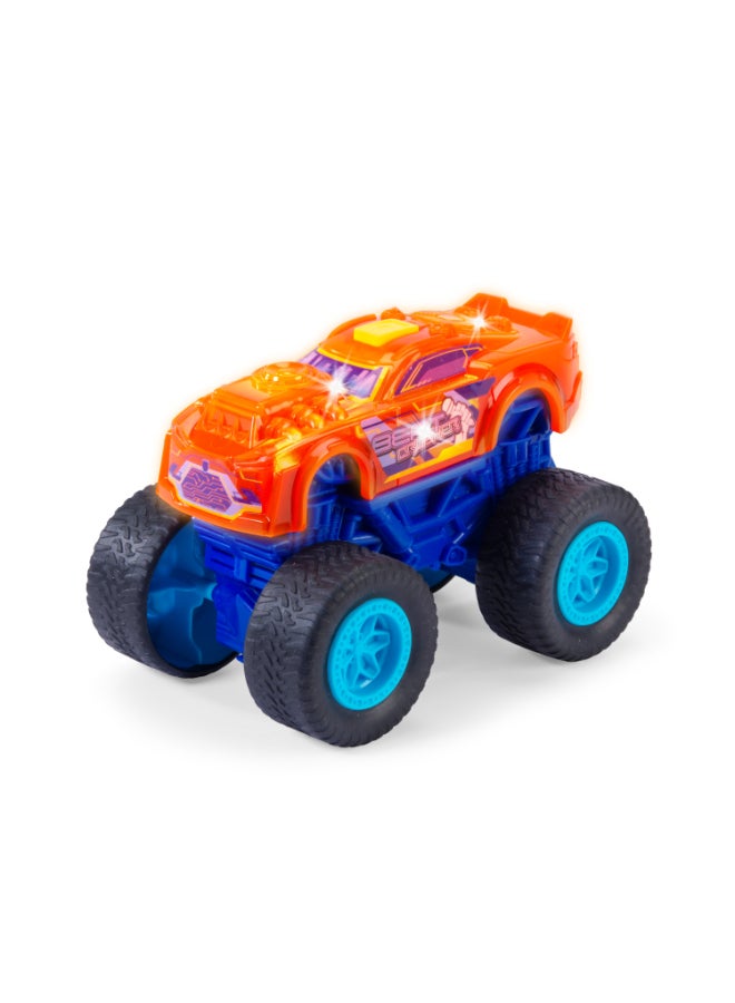 Dickie Item 203762007-Dickie Toys - Beat Crusher Monster Truck with Light Change and Music (17 cm) - Wind-up Car from 3 Years with Retraction and Rubber Tyres, Toy Car for Children, Includes Batteries - Image 5