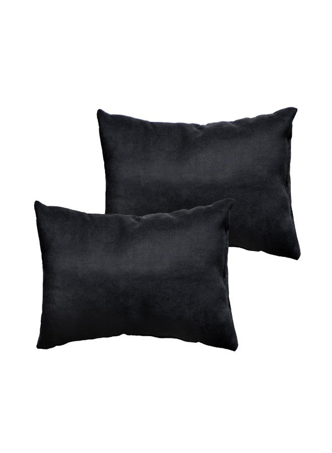 Marrywindix Tiny Pillow 2 Pack Small Decorative Pillow 9.5 x 5.5 in Travel Pillows Soft Pet Pillow for Camping Travel Sleeping Bed Sofa Neck Knee Wrist Support (Black) - Image 1