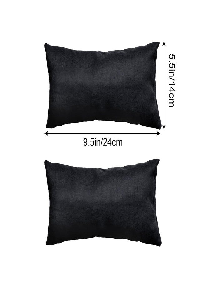 Marrywindix Tiny Pillow 2 Pack Small Decorative Pillow 9.5 x 5.5 in Travel Pillows Soft Pet Pillow for Camping Travel Sleeping Bed Sofa Neck Knee Wrist Support (Black) - Image 2