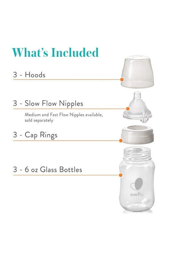 Evenflo Feeding Balance + Wide Neck Glass Bottles - 6oz 3 Pack - Image 5