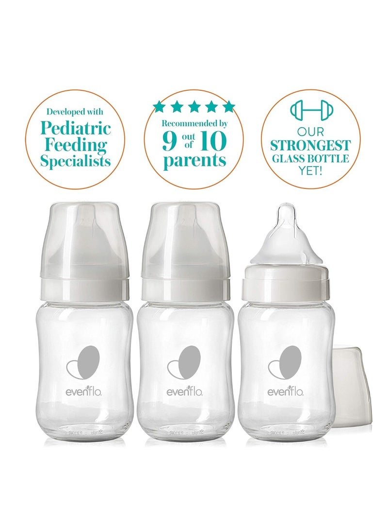 Evenflo Feeding Balance + Wide Neck Glass Bottles - 6oz 3 Pack - Image 4