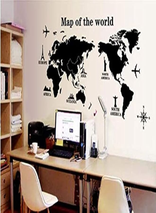 Wallpaper Map Of The World Wall Poster FullHome Toilet Stick Wall 
