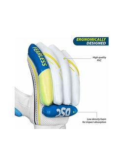 DSC Condor Ruffle Cricket Batting Gloves | Right Hand | Material: Leather | Grade A  Premium Leather Palms | Pre-Curved Cotton Filled Finger | Sweat Absorbing Wrist Grip | Pittard Gripster  - Image 2