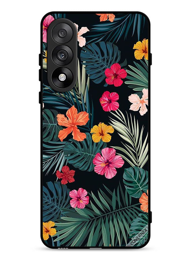 Covernex OnePlus Nord 5 Protective Case Cover Multi Color Flowers And Dark Green Feathers - Image 1