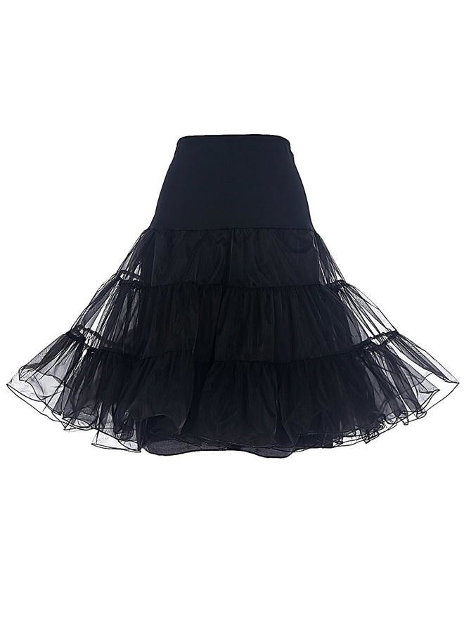 DRESSTELLS 50s Petticoat Skirts Women Vintage Tulle Underskirt Retro Tutu Crinoline, B-black, S - Image 1