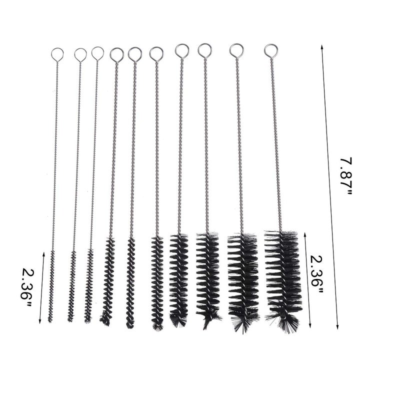 CCINEE Pipe Cleaner Brush 10pcs Natural & Synthetic Bristles Good Cleaning Sink Tool for Cleaning Bottle,Tube,Jar and Most Narrow Containers by CCINEE - Image 2