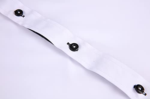 Alex Vando Mens Dress Shirt Wrinkle Free Regular Fit 4-Way Stretch Button Down Shirts,White,L - Image 4