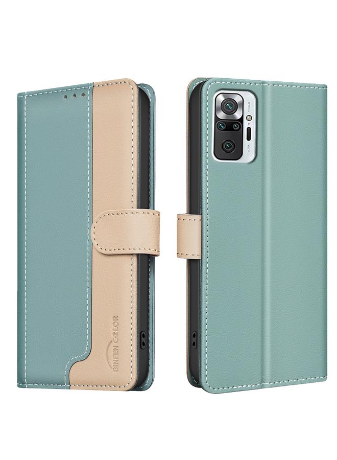 The Bros Case For Xiaomi Redmi Note 10 Pro / 10 Pro Max Color Matching RFID Anti-theft Leather Phone Case
