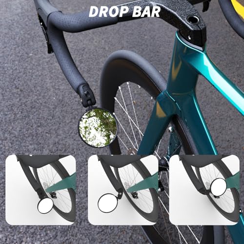 BriskMore Bike Bar End Mirror for Scooter Electric Bikes - HD Glass Convex Lens Rearview Mirror, Safe Cycling, Easy to Install 1PC - Image 5