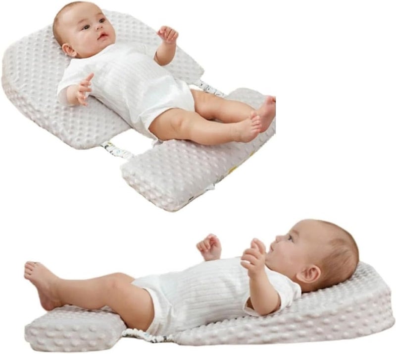 MarlaMall Baby Wedge Pillow - Anti-spit Feeding Pillow with Washable Cotton Cover and Footrest - Image 1