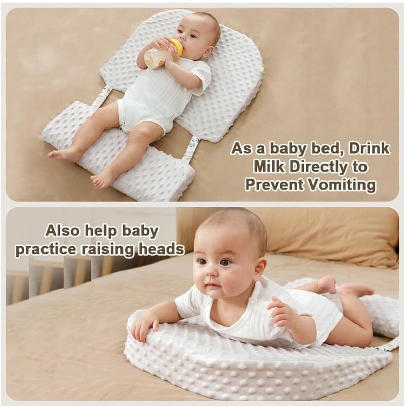 MarlaMall Baby Wedge Pillow - Anti-spit Feeding Pillow with Washable Cotton Cover and Footrest - Image 3