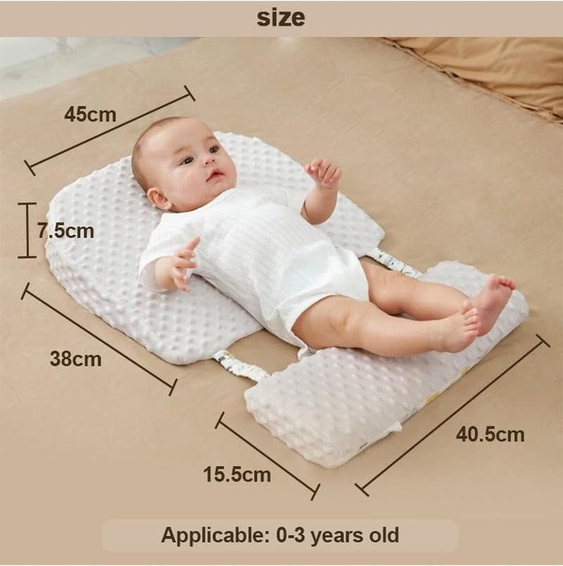 MarlaMall Baby Wedge Pillow - Anti-spit Feeding Pillow with Washable Cotton Cover and Footrest - Image 2