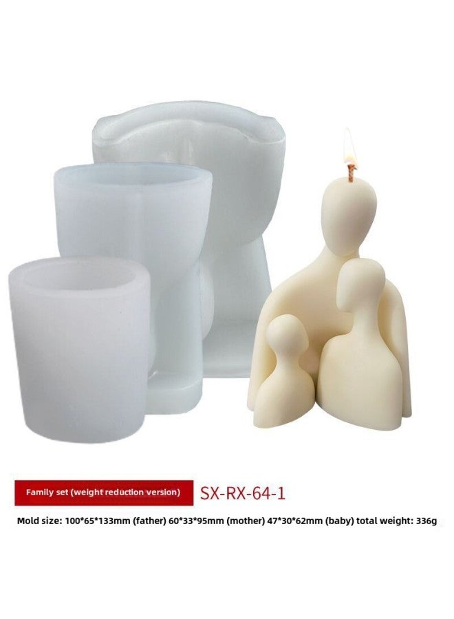 Sanxin Portrait Aromatherapy Candle Silicone Mold DIY Low Temperature Candle Couple Body Gypsum Incense Stone Grinding Tool-Specifications:Family Suit (weight Loss Version) RX-64-1 - Image 1