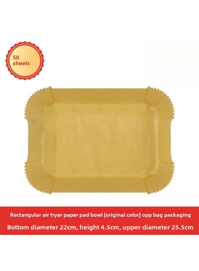 Special Paper Tray For Air Fryer Square Oil Absorbing Paper Household Kitchen Food Baking Silicone Oil Paper Disposable Wholesale-Specifications:50 Bags - Image 1