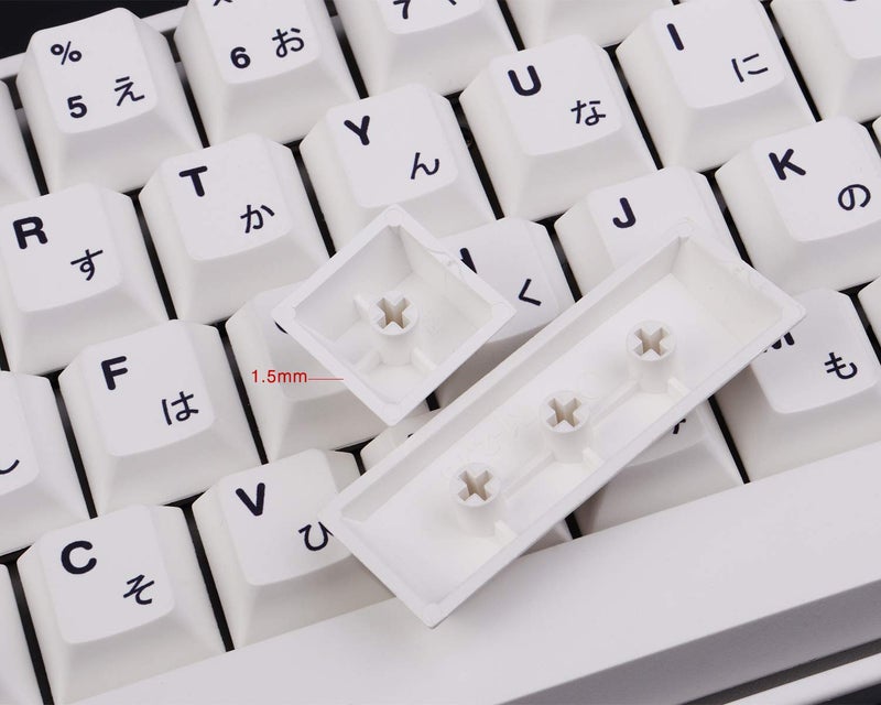 Gliging 135 Keys PBT Japanese Keycaps Cherry Profile DYE-Sub White Theme Minimalist Style Suitable for Mechanical Keyboard - Image 4