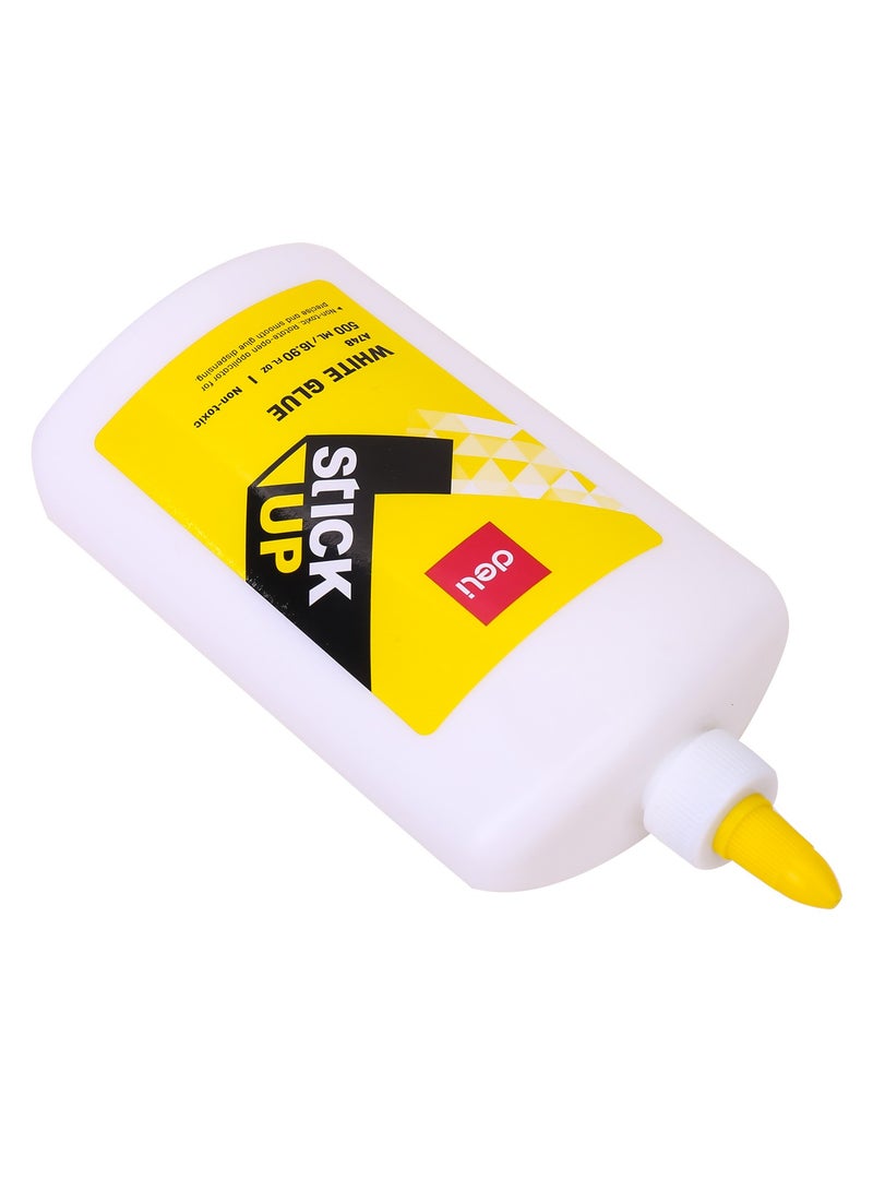 Deli EA74813 Stick Up PVAL Washable White Glue 500ml, Non-Toxic, Solvent-Free with Twist-Lock Applicator, - Image 4